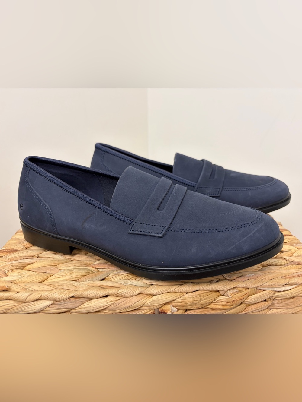 Ecco Navy Blue Women's Penny Loafers